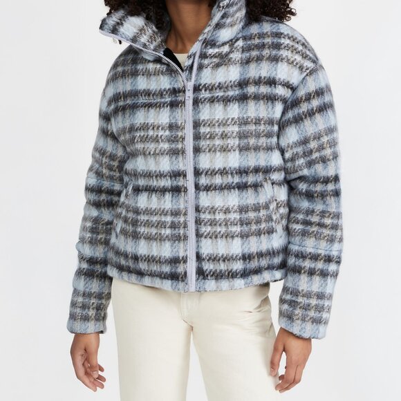 APPARIS Josh Jacket Faux Fur Lined Puffer Cloud Plaid Blue Size XL NEW NWT - Picture 1 of 12